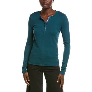 Michael Stars Womens  Minnie Fitted Thermal Top, Blue